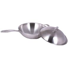 Сковорода INDOKOR WIND36BL WOK (36 см) с крышкой и ручкой