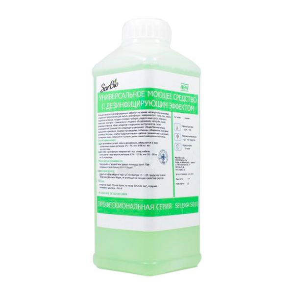 Универсальное моющее средство с дезинфицирующим эффектом SarBio SELENA (бутылка 1 кг)