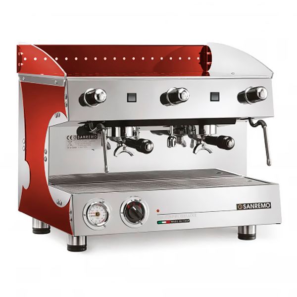 Кофемашина рожковая Sanremo Capri SAP DLX 2GR (красная) полуавтомат