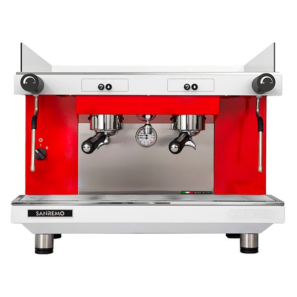 Кофемашина полуавтоматическая Sanremo Zoe SAP 2GR Red & White (UZM221112006B) высокая группа